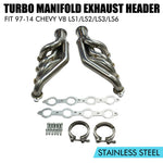 Turbo Manifold Exhaust Header For 97-14 Chevy Small Block V8 Ls1/Ls2/Ls3/Ls6 F1 Racing