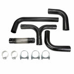 Universal 4" Black Turbo Dual Smoker Diesel Exhaust Stack T Pipe System Kit HD SILICONEHOSEHOME