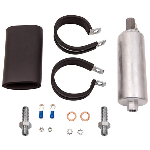 Universal High Flow and Pressure External Inline 255LPH Fuel Pump Kit Set GSL392 MaxpeedingRods