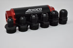 Universal Racing In-Line Fuel Filter With AN 6 8 10 Fittings Adapter 40 Micron MD Performance