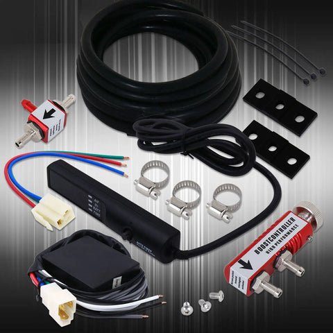 Universal Red Manual Adjustable Boost Controller + LED Black Turbo Timer Pen AJP DIST