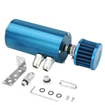 Universal Sky Blue Aluminum Oil Catch Tank Reservoir 140Ml W/Breather Air Filter DNA MOTORING