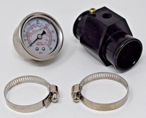 Water Hose Coolant Temperature Sensor Hose Adapter W/ Pressure Gauge 28mm Univer MD Performance