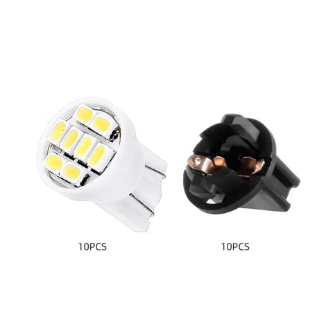 White T10 LED Instrument Panel Light Bulb 8-3020-SMD With 1/2"Hole 13mm Twist Lock Socket Fit 2000-2004 Chevrolet Corvette ECCPP