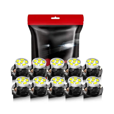 White T10 Led Instrument Cluster Light Bulb 6SMD 3020 Chips With 1/2"Hole 13mm Twist Lock Socket Fit 1976-2015 Honda Accord ECCPP