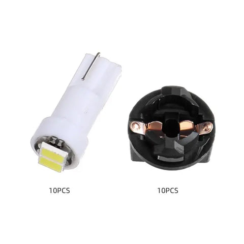 White T5 LED Instrument Panel Indicators Light Bulb 2SMD 2835 Chips With 3/8" 9mm Twist Lock Socket Fit 1999-2006 GMC Sierra 1500/2500 ?5.3L 6.0L | 10 Pcs ECCPP