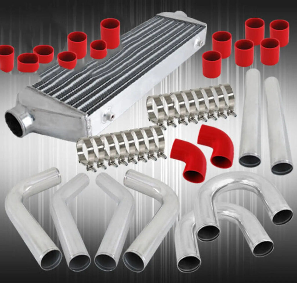 X8 2.5"Custom Mandrel Bent Piping Pipe Kit+Fmic Aluminum Intercooler+C