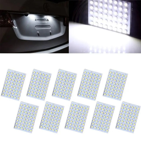 Xenon White T10 LED Panel Light Dome Map Light Bulb 48-SMD With T10/BA9S Adapter Fit 1999-2005 Chevrolet Silverado 1500 ECCPP