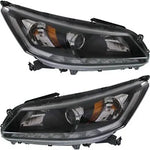 Headlight Set For 13-15 Honda Accord EX-L Touring With LED DRL Left and Right CPW