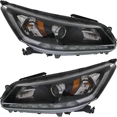 Headlight Set For 13-15 Honda Accord EX-L Touring With LED DRL Left and Right CPW