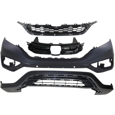 Bumper Cover Kit For 2015-2016 Honda CR-V Front 4pc With Grille CPW